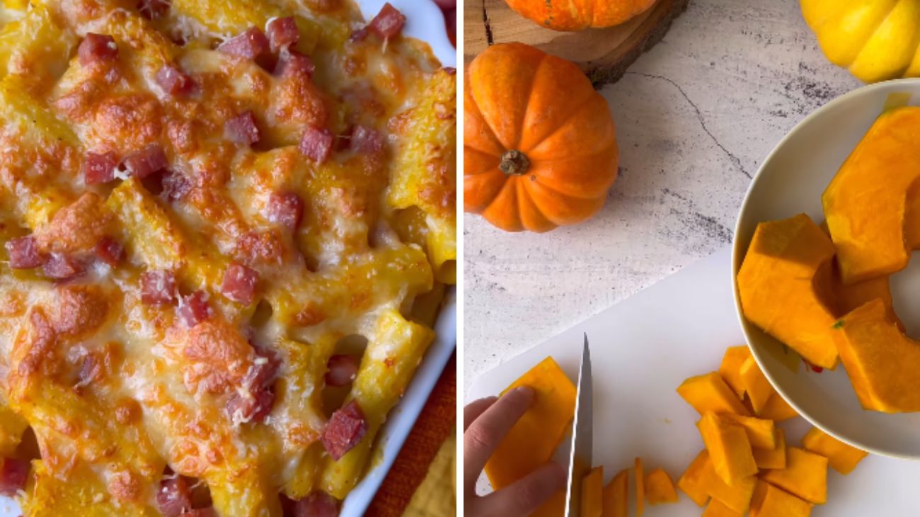 Pasta al forno crema di zucca e salsiccia Fonte Instagram