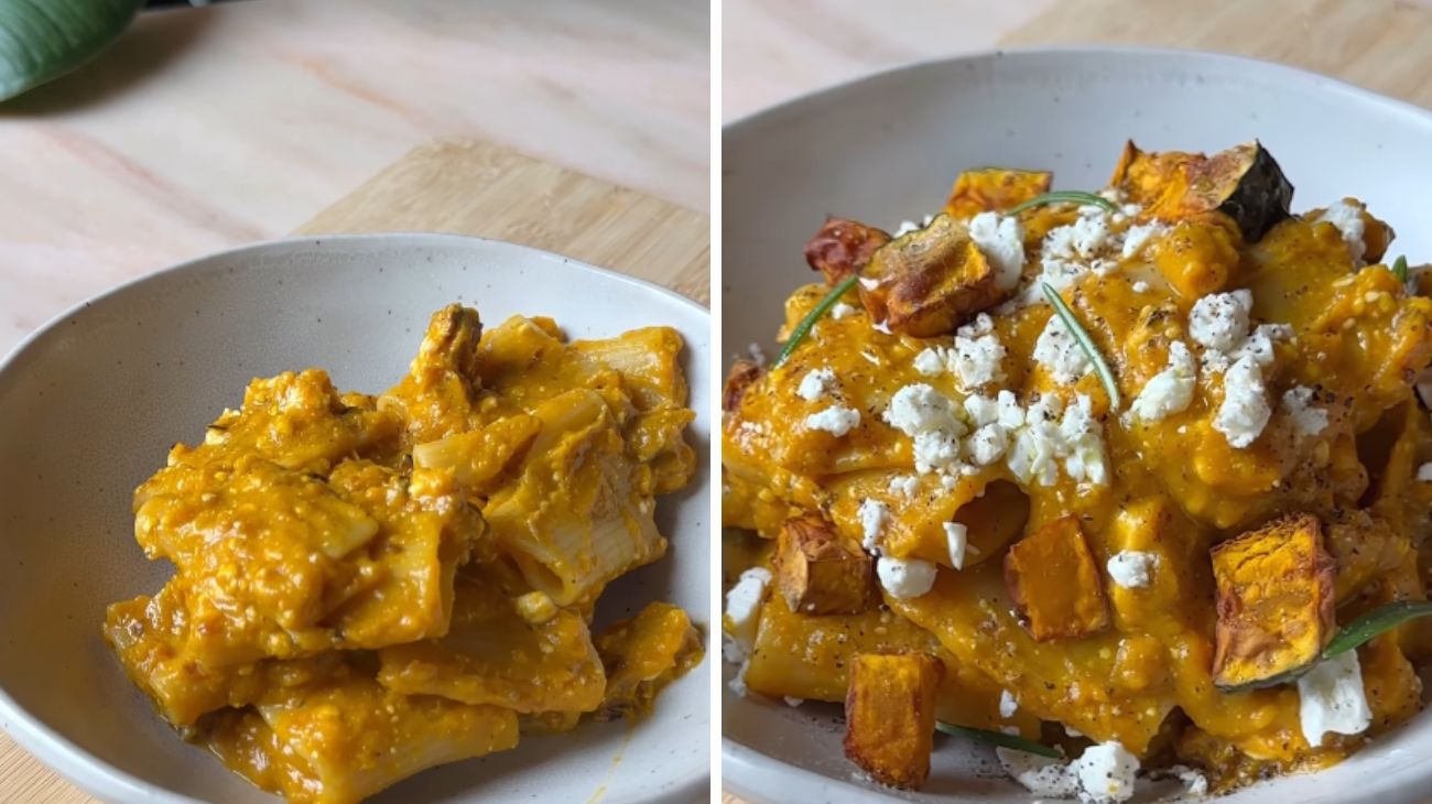 Pasta zucca e feta. Dal profilo social Un filo d'olio, la ricetta