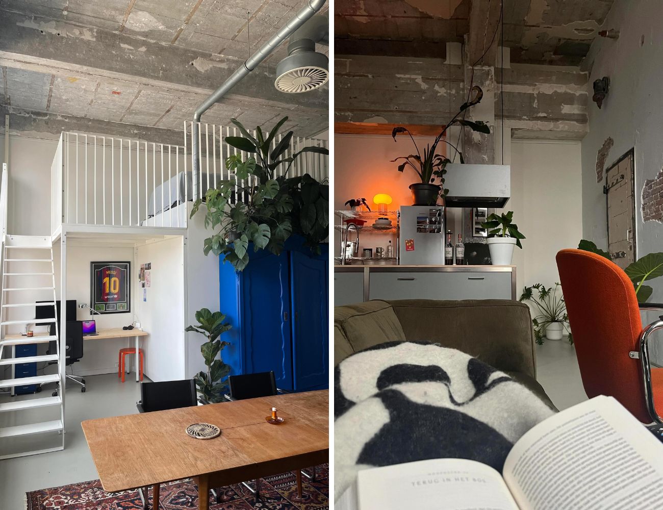 Due scorsi della fabbrica dismessa trasformata in una casa spaziosa e luminosa