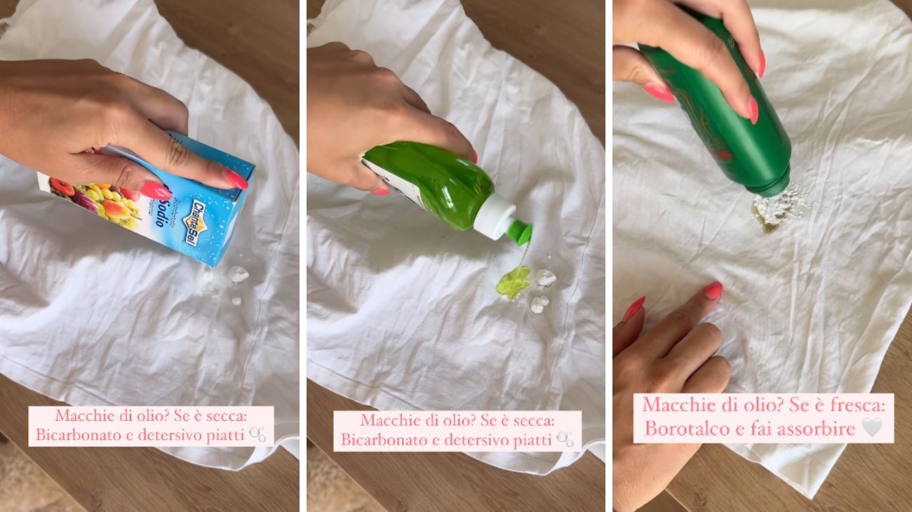 macchie olio come eliminare