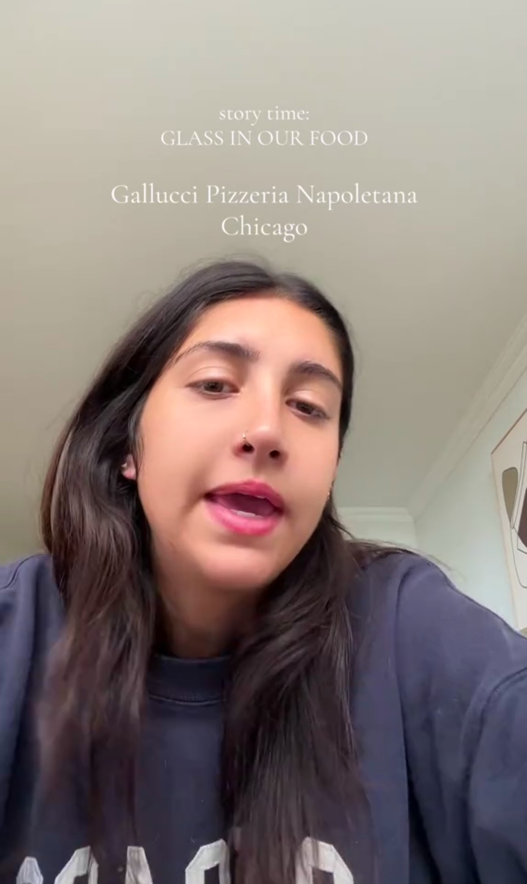 La donna ha denunciato pubblicamente l'episodio del pezzo di vetro nella pasta occorso al ristorante italiano