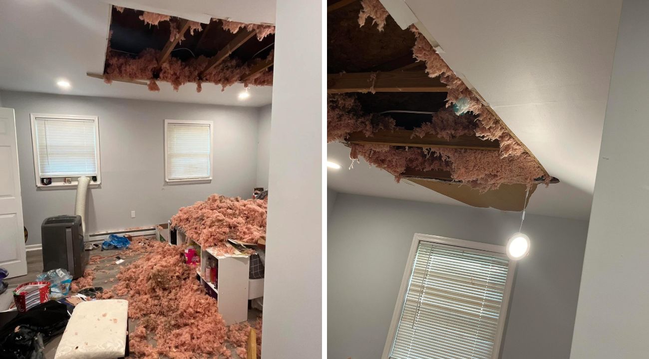 soffitto stanza collassato