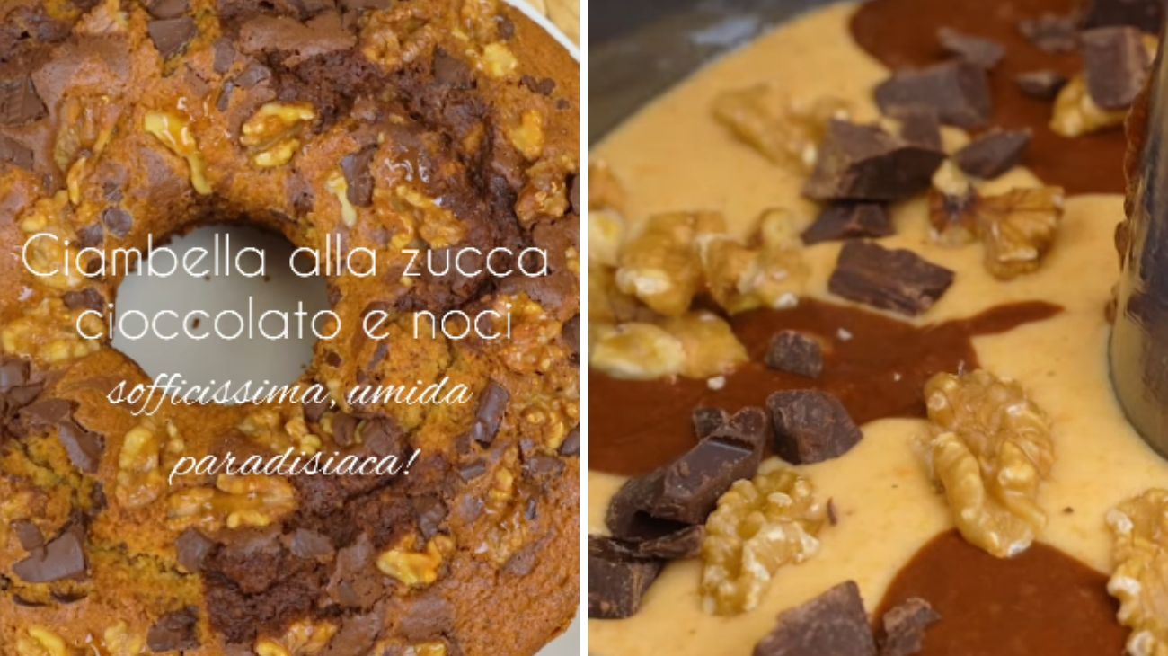 Ciambella zucca, cioccolato e noci Fonte Instagram