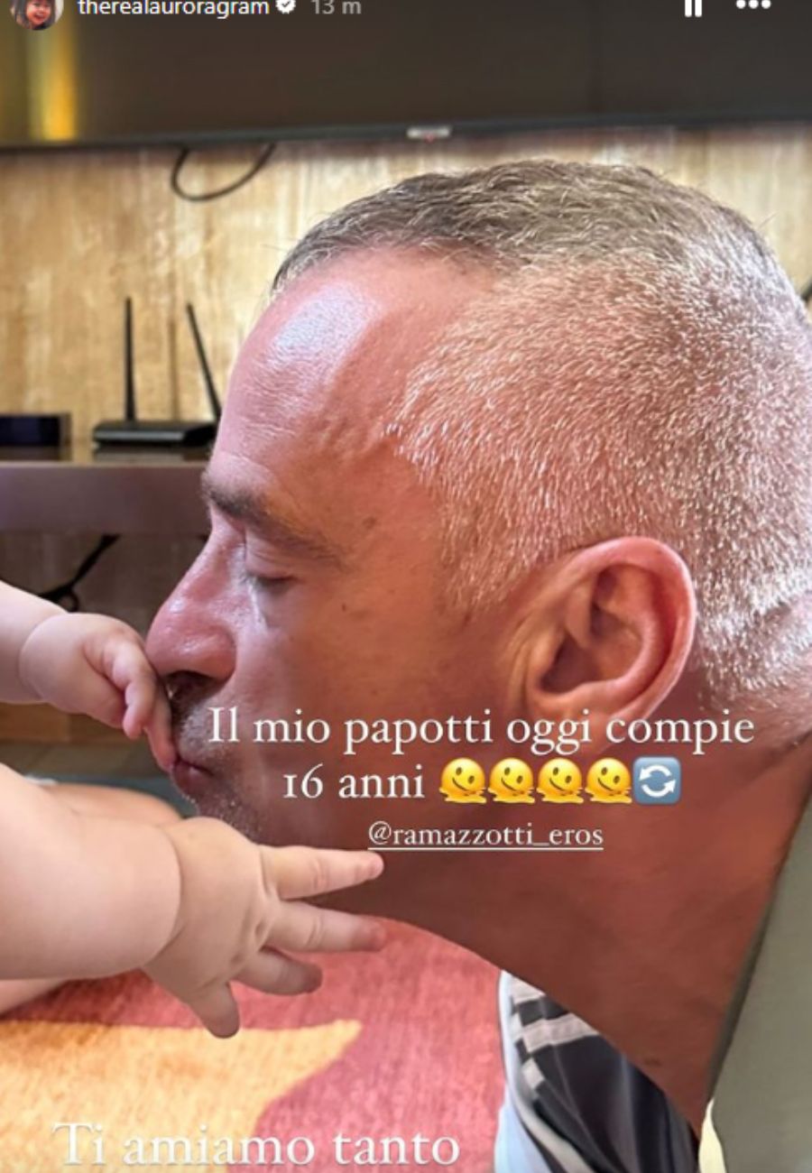 Dal profilo social di Aurora Ramazzotti, gli auguri per nonno Eros