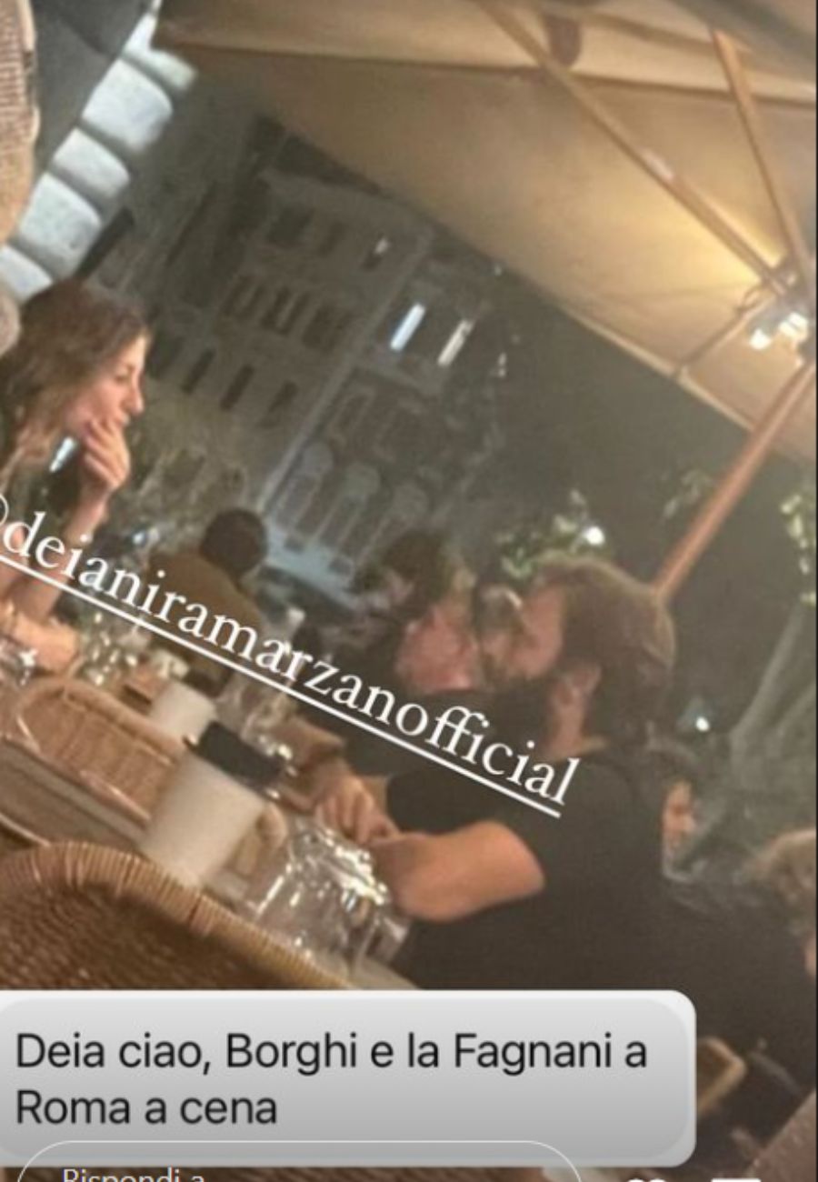 Dal profilo social di Deianira Marzano, la cena di Borghi e Fagnani
