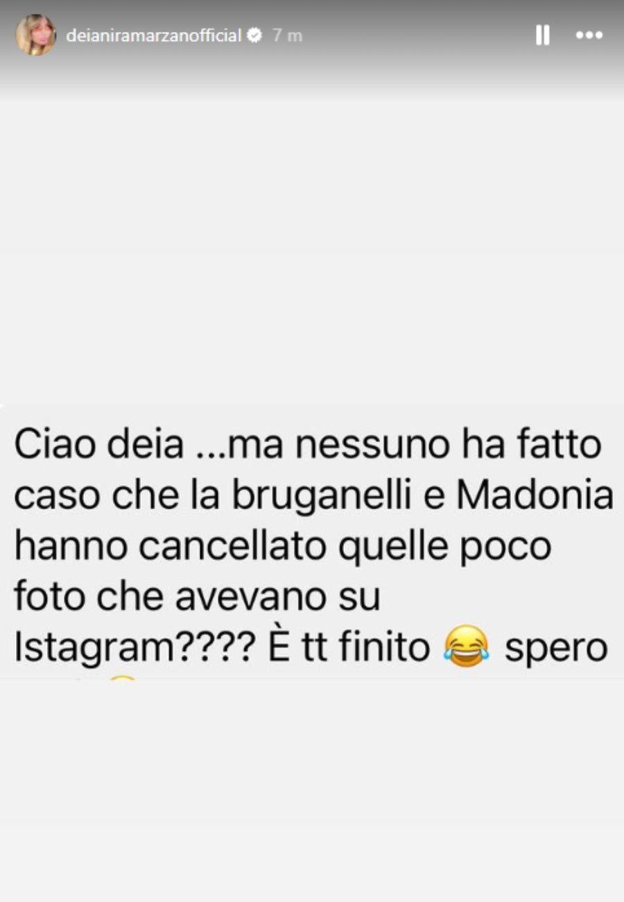 Dal profilo social di Deianira Marzano, la mossa social di Bruganelli e Madonia