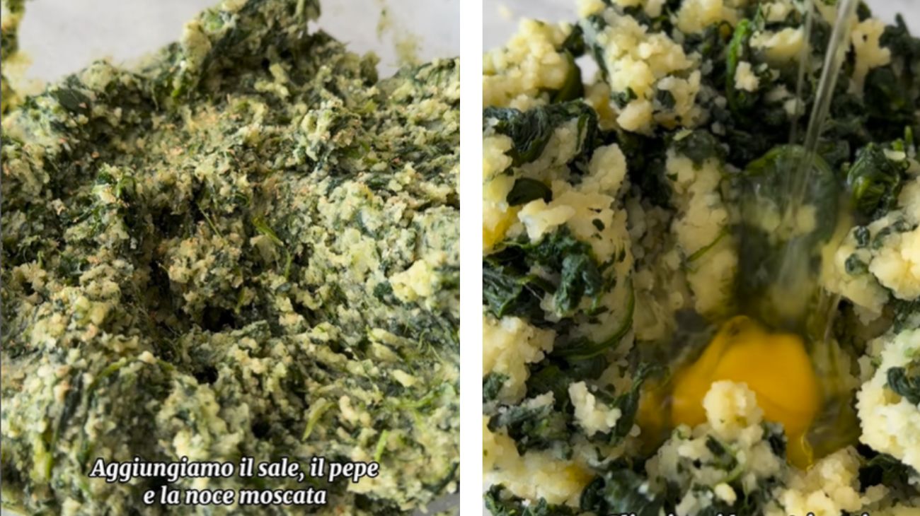 Dal profilo social di Giulia De Nisi, polpettone di patate con spinaci e cuore filante
