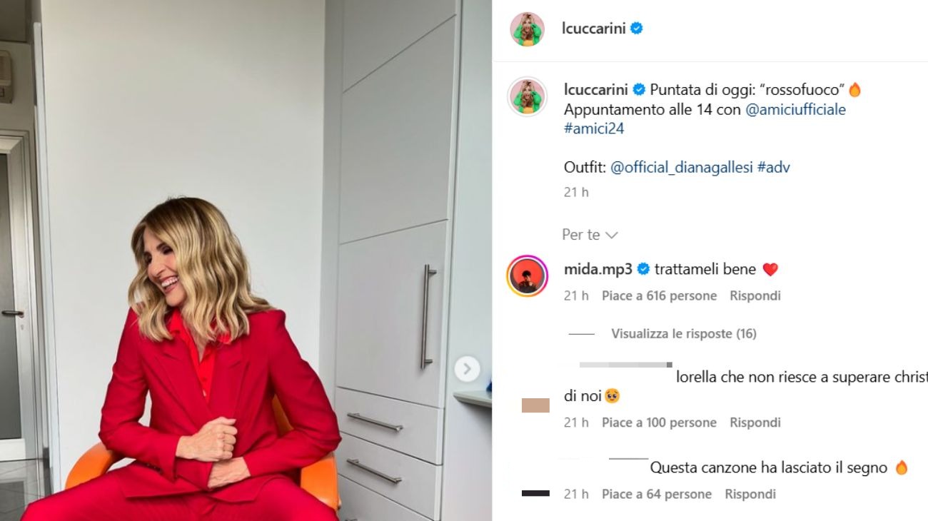 Dal profilo social di Lorella Cuccarini