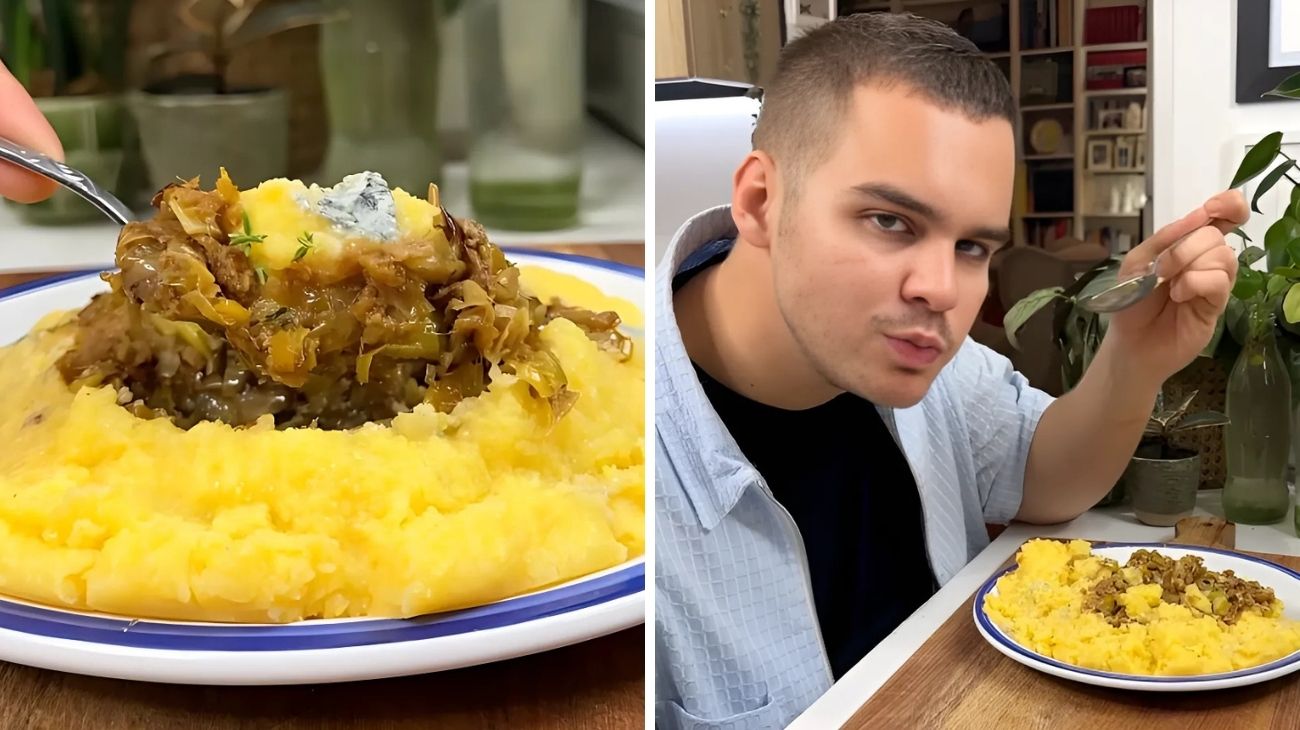 Polenta porri e acciughe tirmagno