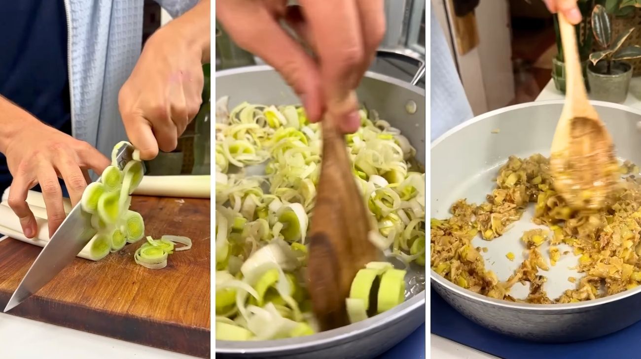 Polenta porri e acciughe tirmagno