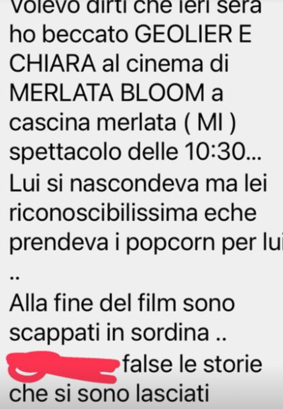 Dal profilo social di Deianira Marzano, l'indiscrezione su Geolier e Chiara Frattesi