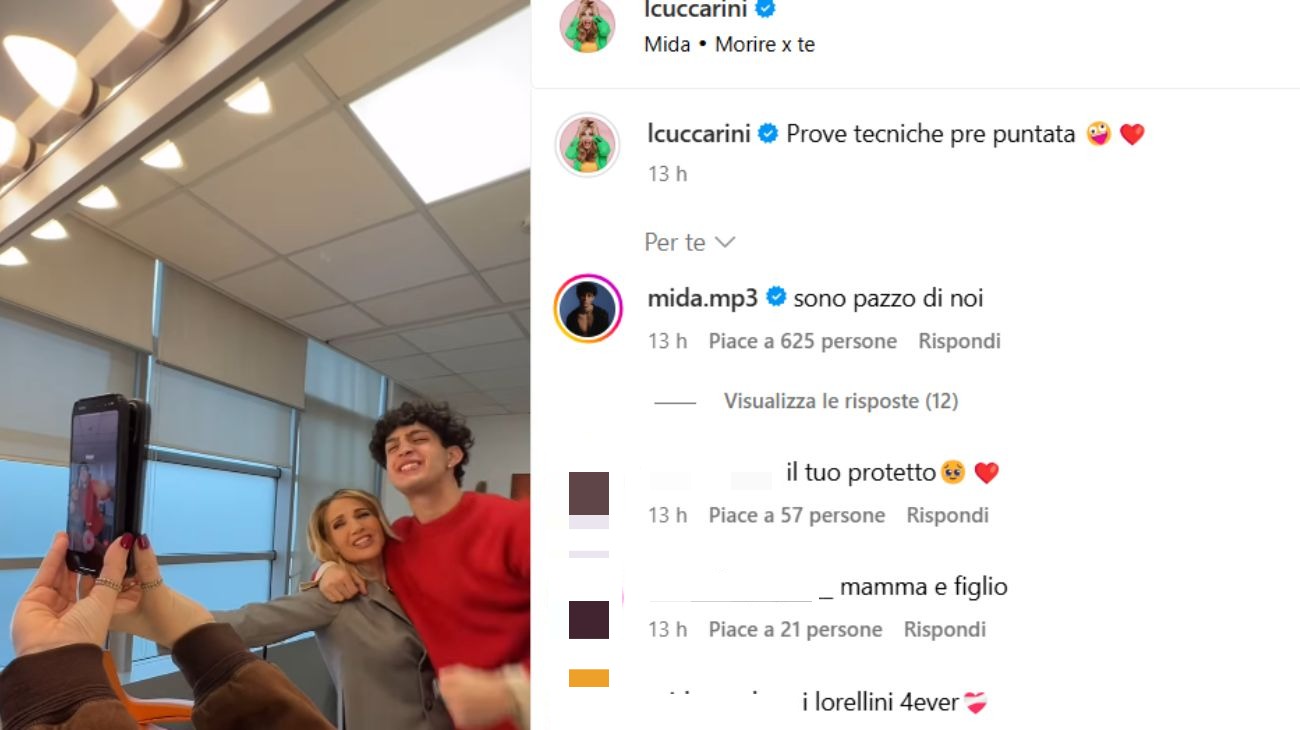 Dal profilo social di Lorella Cuccarini, insieme con Mida