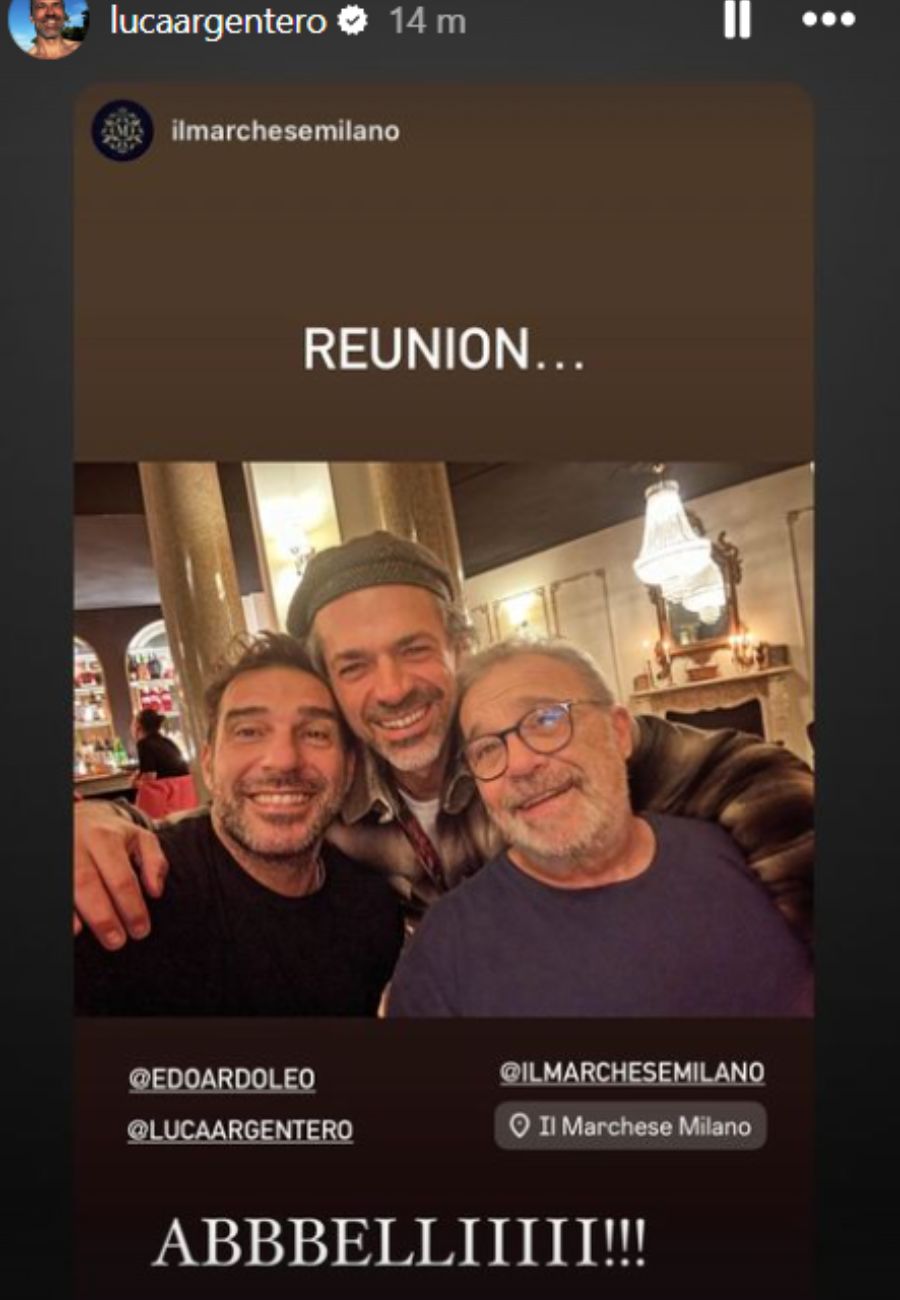 Dal profilo social di Luca Argentero, la foto con Amendola e Leo