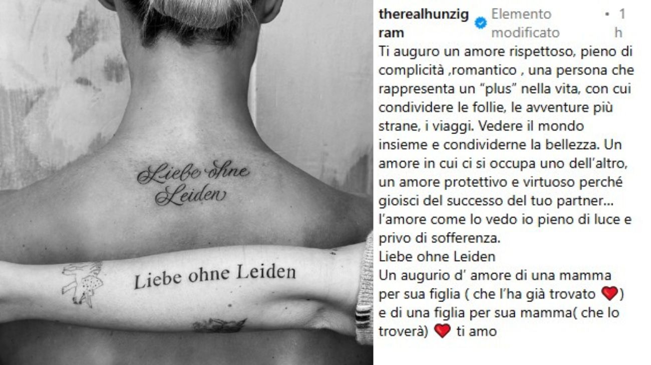 Dal profilo social di Michelle Hunziker, il tatuaggio con Aurora Ramazzotti