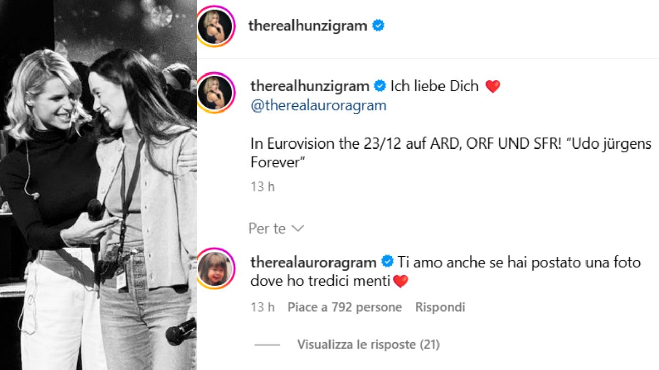 Dal profilo social di Michelle Hunziker, la dedica per Aurora Ramazzotti