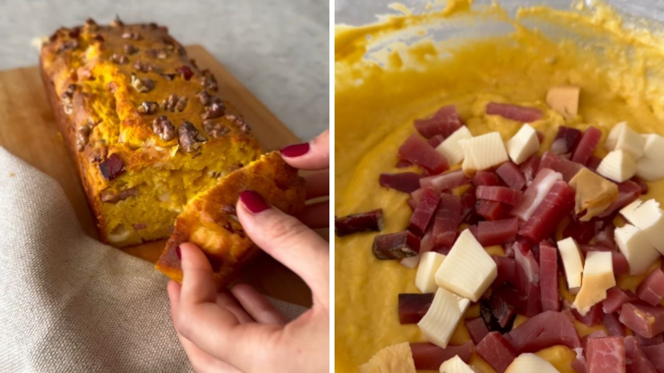Plumcake di zucca con speck, scamorza e noci. Fonte Instagram