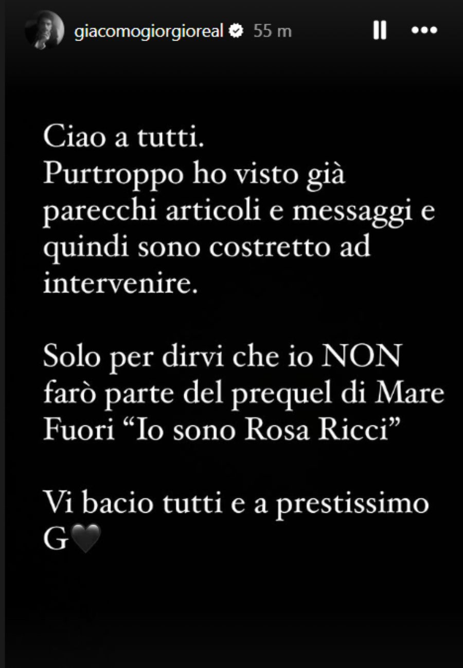 Dal profilo social di Giacomo Giorgio, la risposta a tutti i dubbi