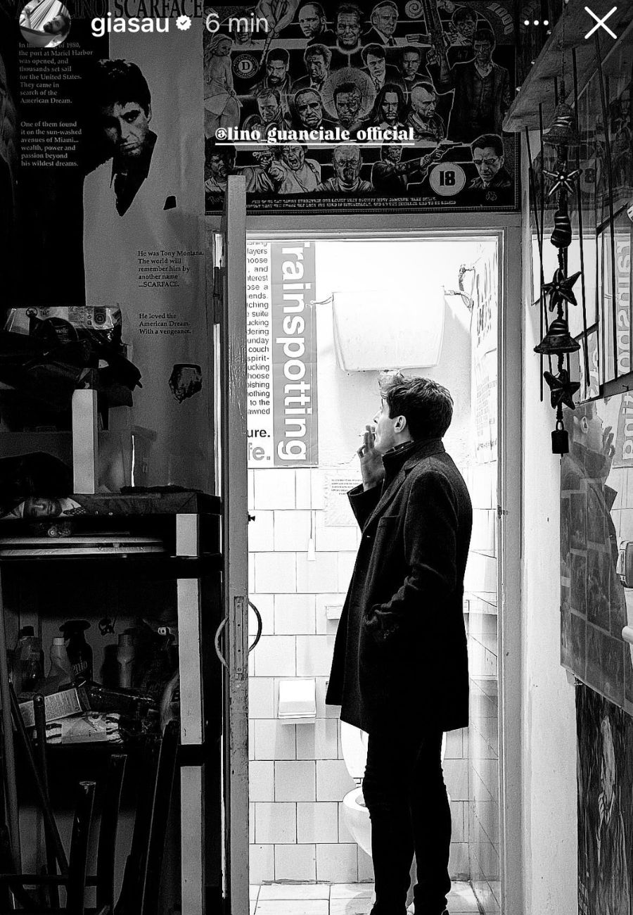 Dal profilo social di Gianmarco Saurino, la foto a Lino Guanciale