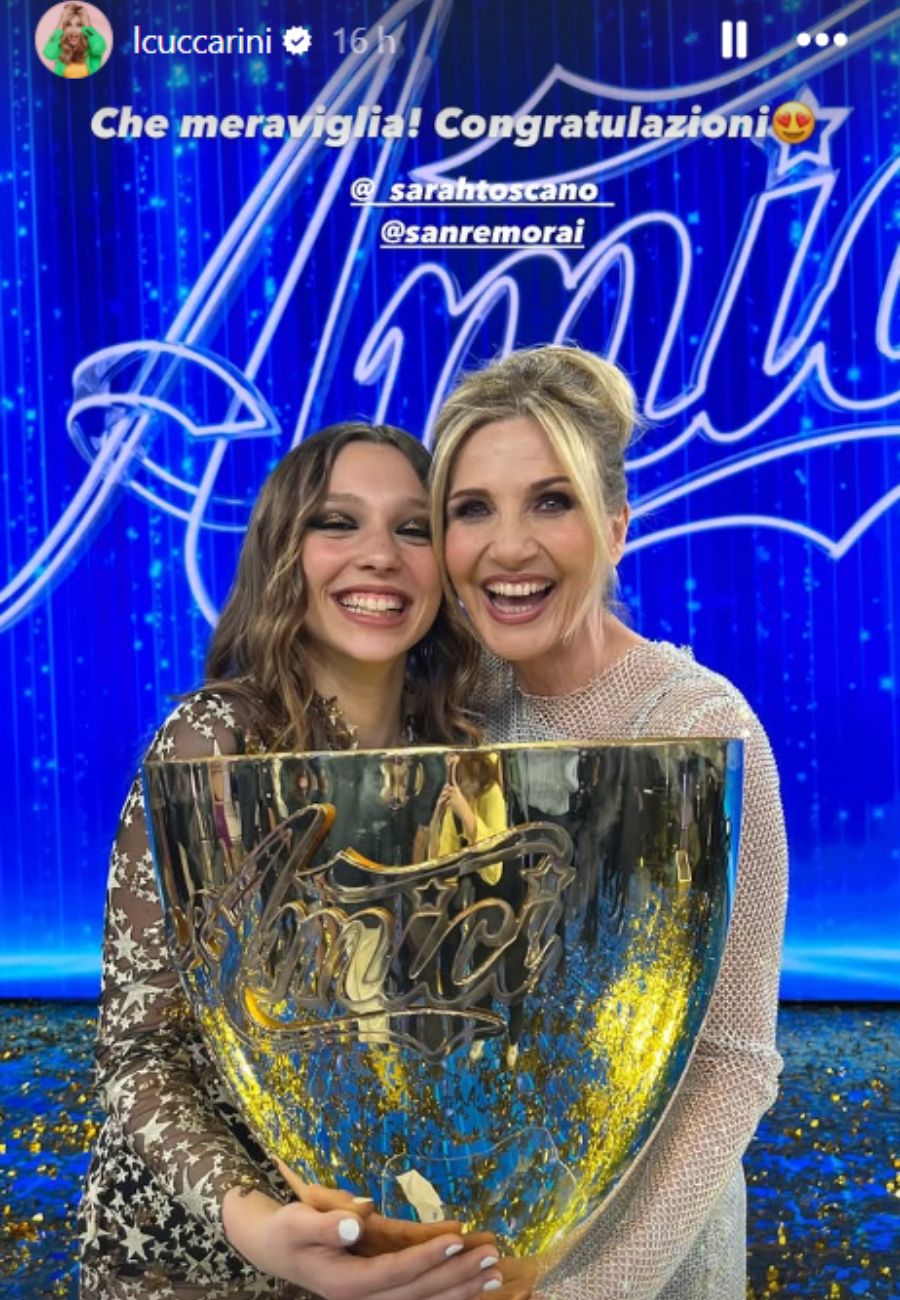 Dal profilo social di Lorella Cuccarini, la dedica per Sarah Toscano