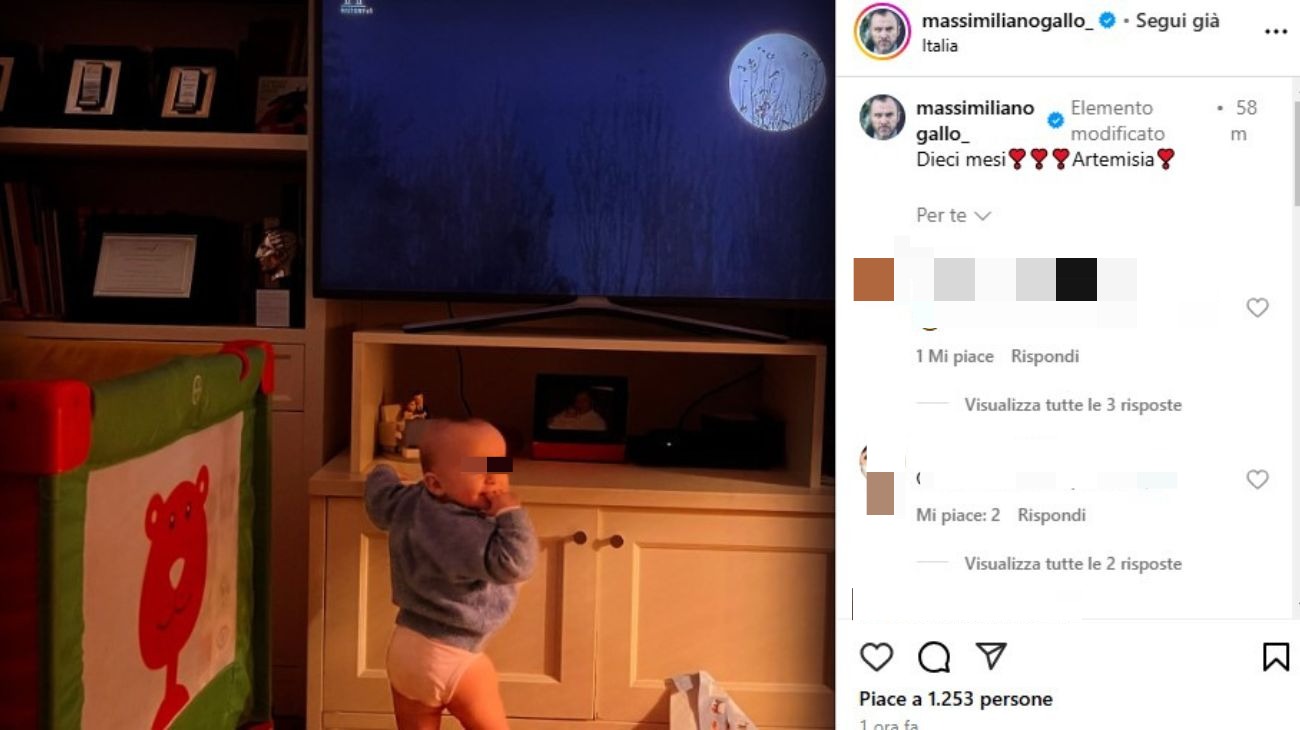 Dal profilo social di Massimiliano Gallo, la foto della piccola Artemisia