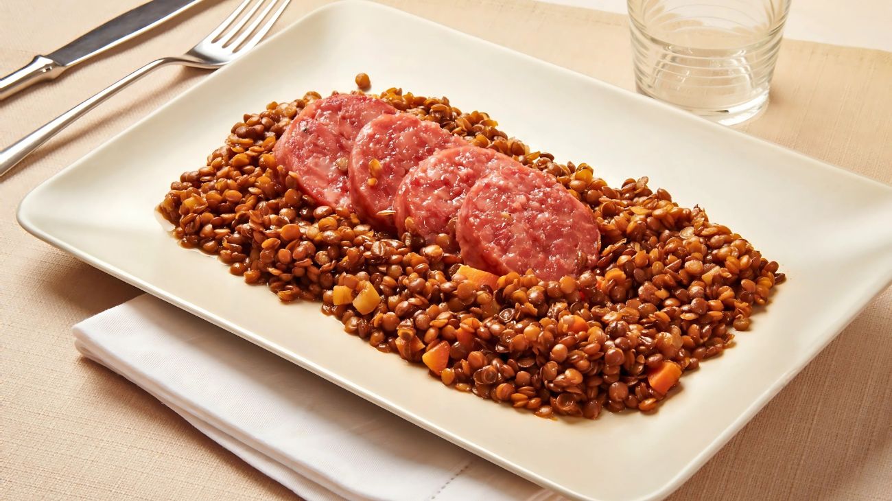cotechino con lenticchie e miele