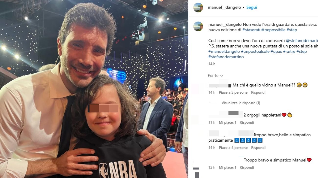 Dal profilo social di Manuel D'Angelo, la foto con Stefano De Martino