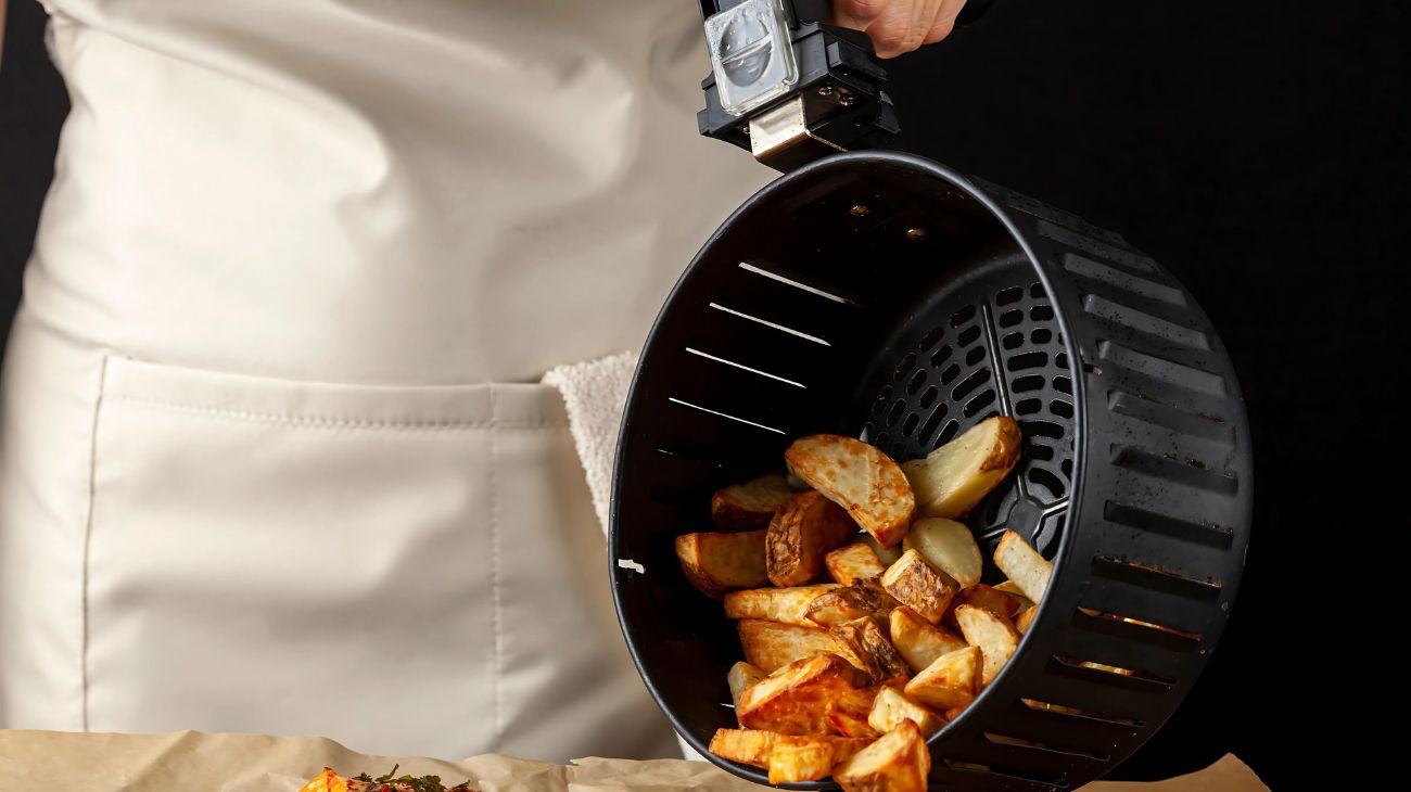 Pollo e patate cotti in Friggitrice ad aria