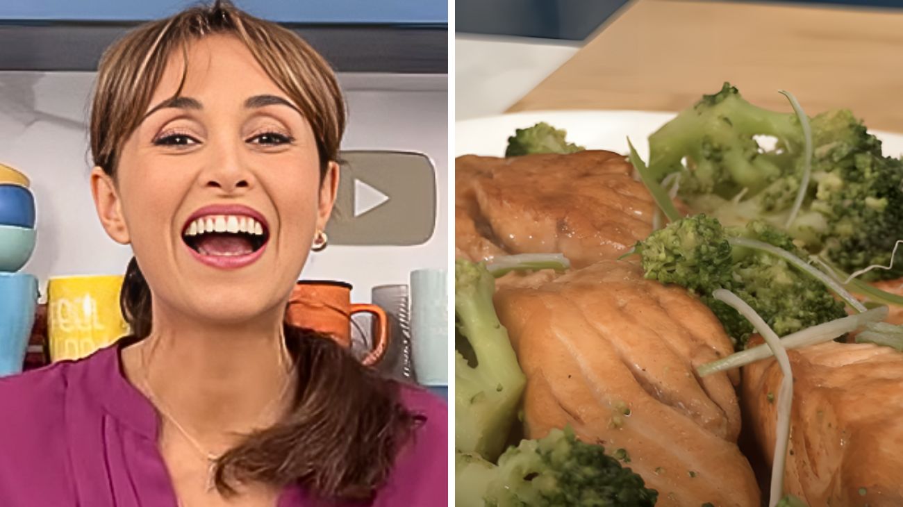 Salmone caramellato e broccoletti croccanti