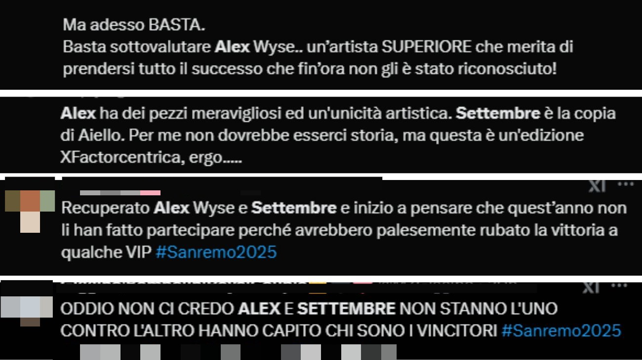 Dai commenti Twitter su Alex e Settembre per Sanremo Giovani