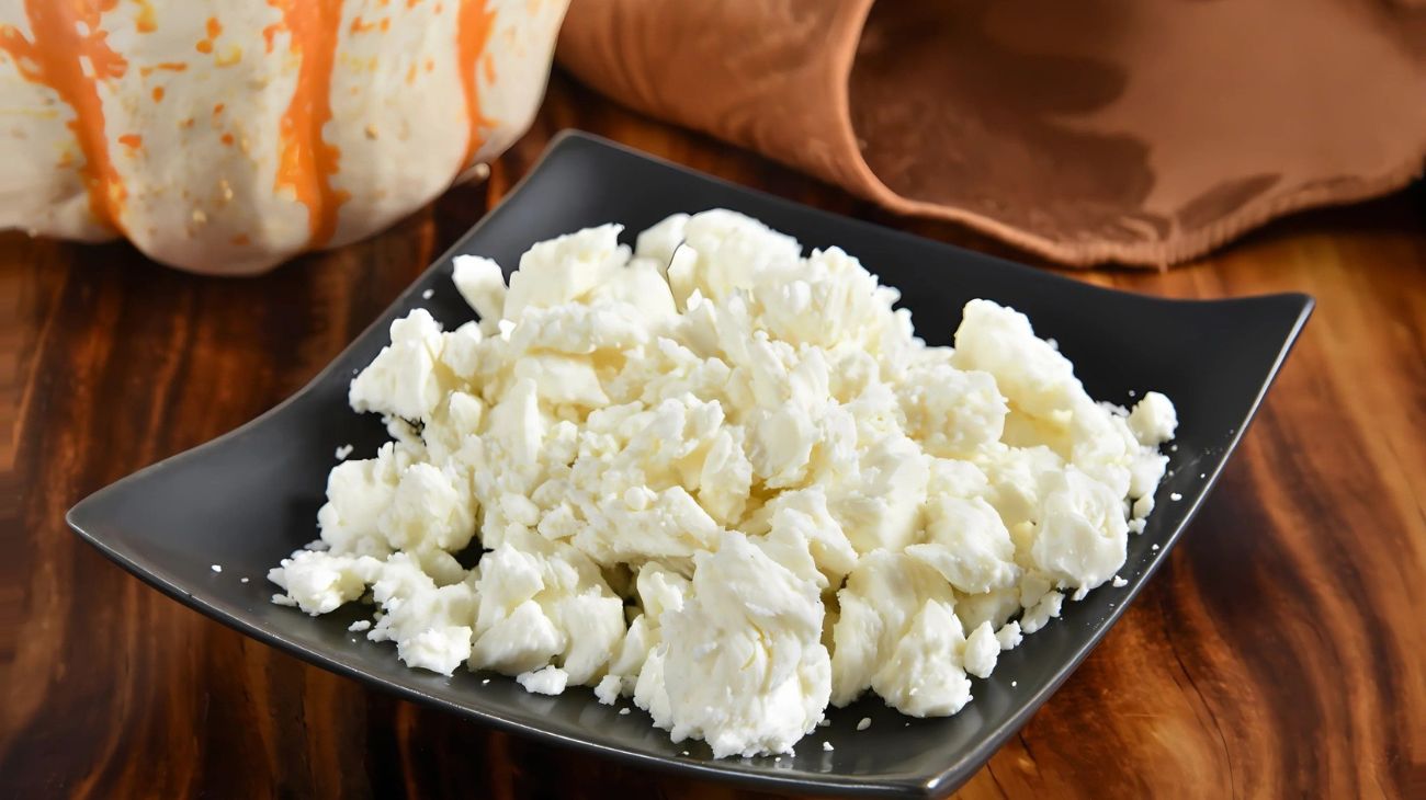 Feta sbriciolata, l'aggiunta nella vellutata di piselli