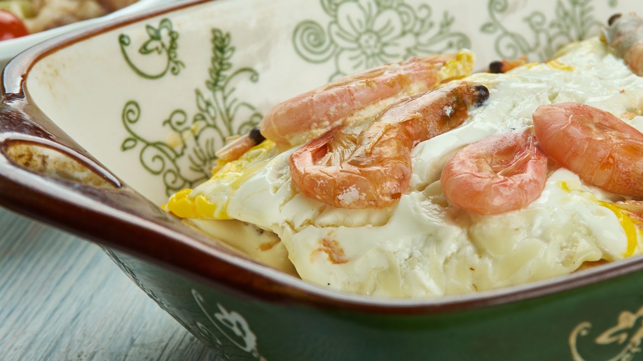 Lasagna di pesce con gamberi e besciamella
