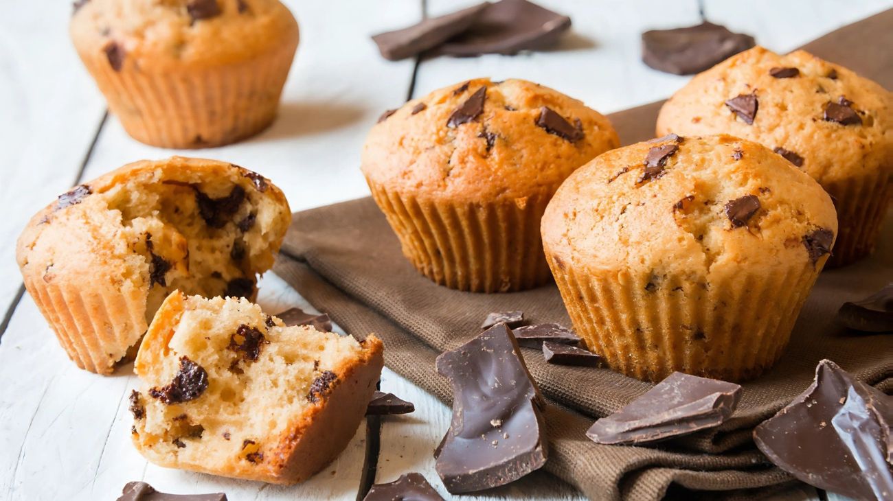 Muffin con gocce di cioccolato, in friggitrice ad aria