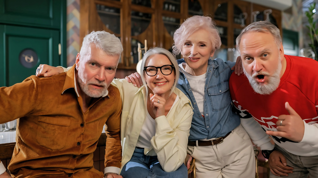 persone felici insieme tarda età