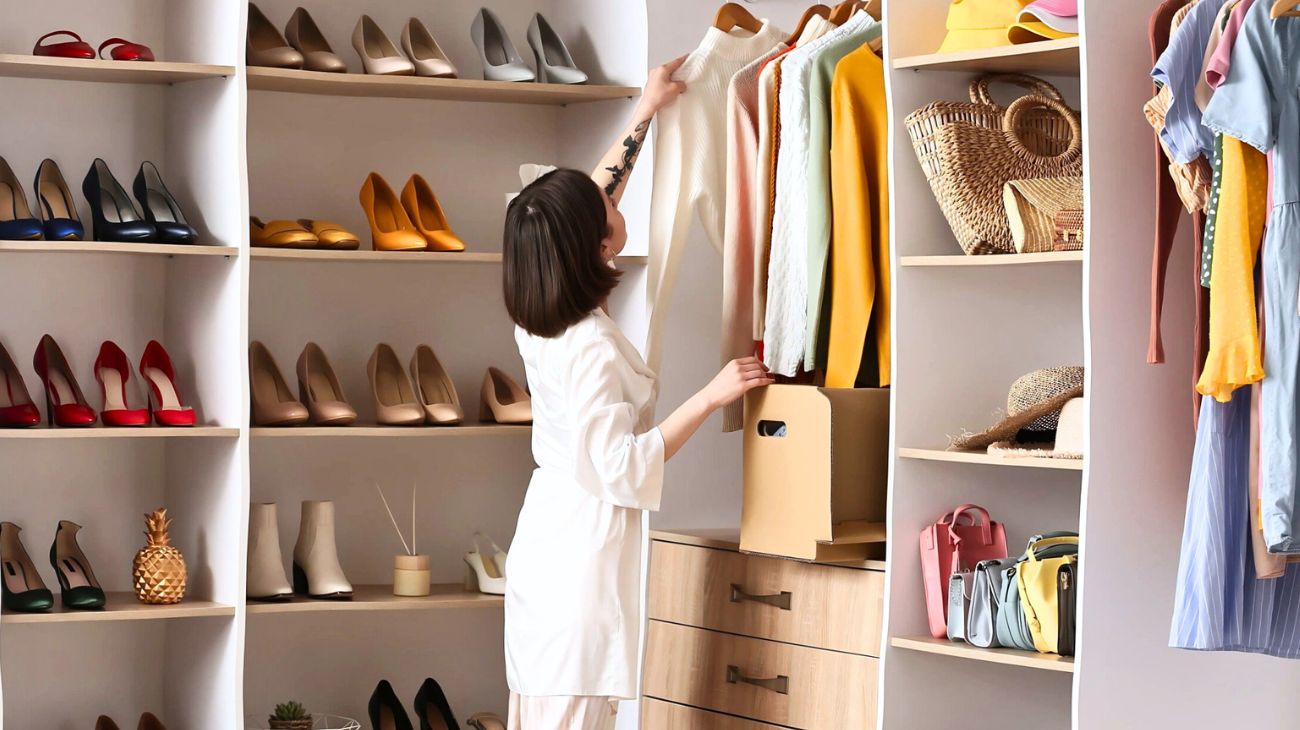 Dividere i vestiti nell'armadio per colore