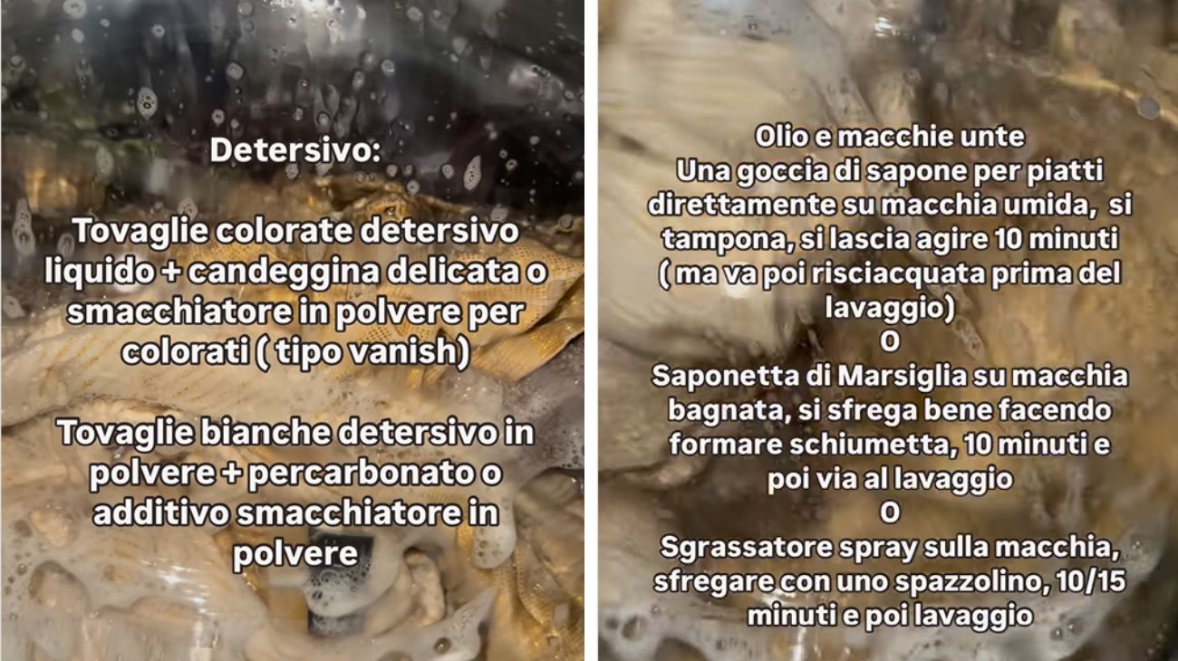 lavare le tovaglie dopo il pranzo di Pasqua