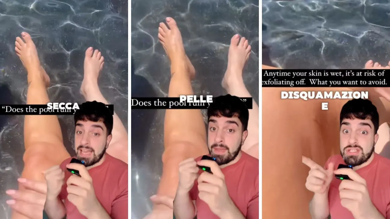 Bagno in piscina abbronzatura