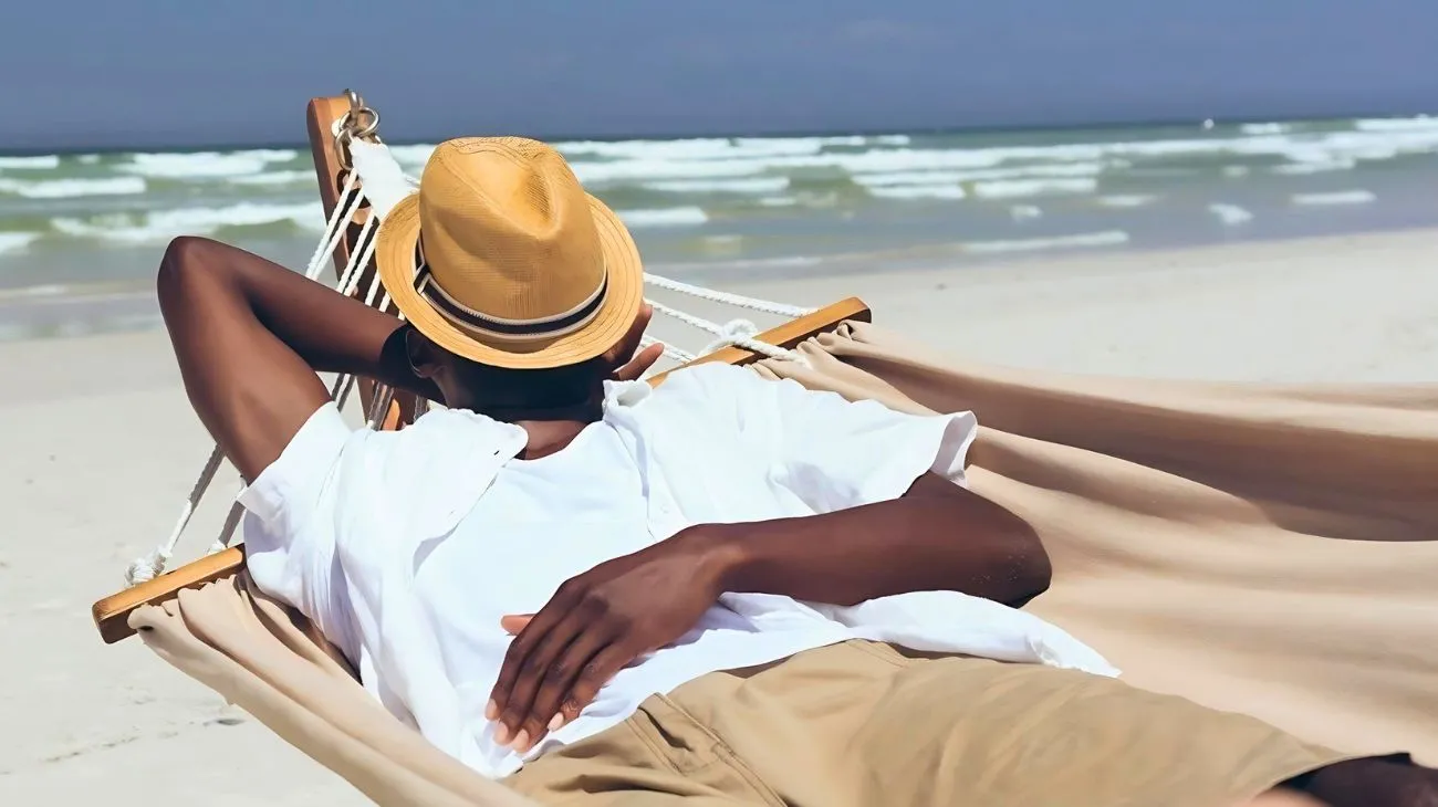 Segno pigro in spiaggia