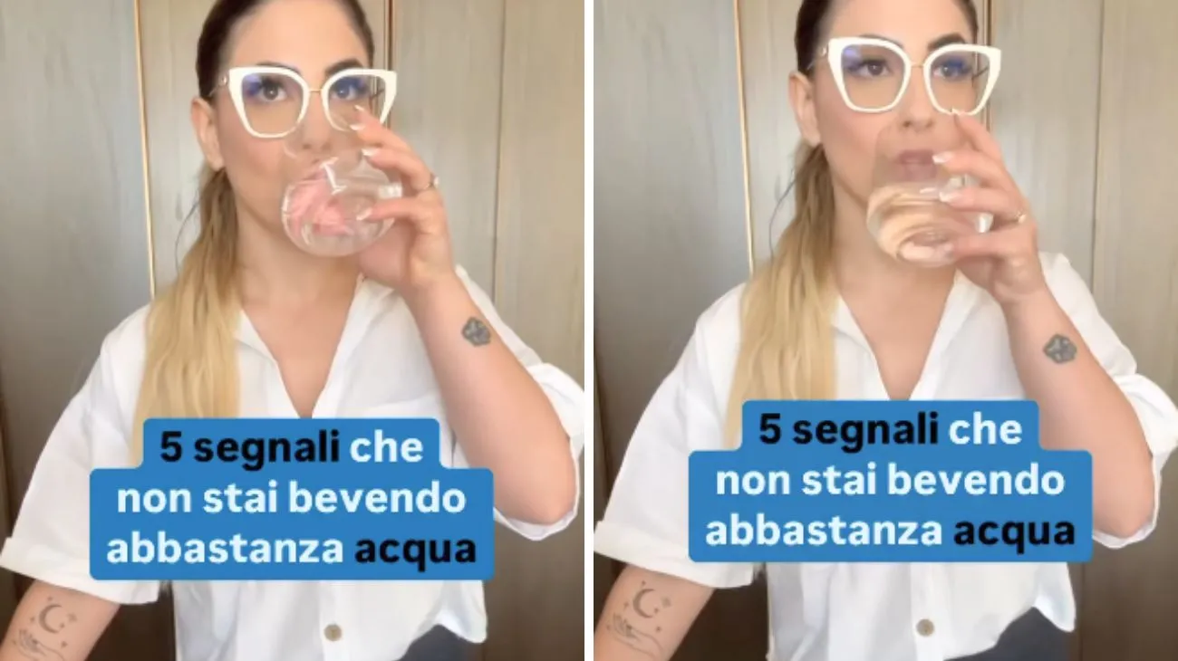 Social Federica Saccone, bere poca acqua