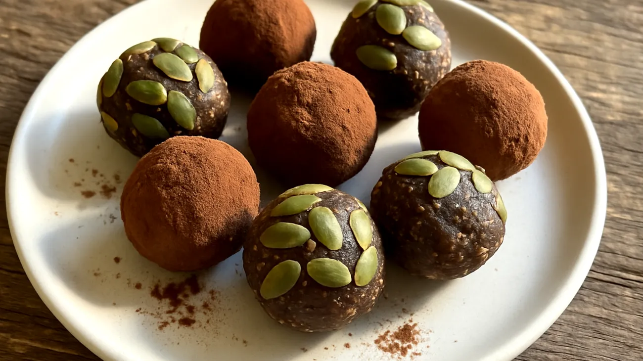 Energy balls ai semi di zucca e cacao crudo"