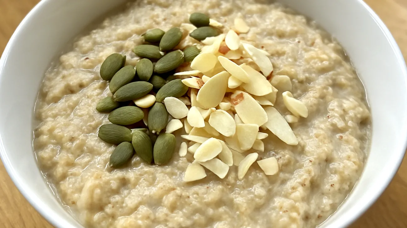 Porridge di avena con semi di zucca e mandorle"