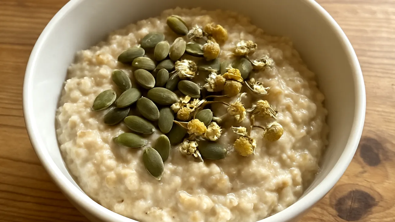 Porridge di avena con semi di zucca, magnesio e camomilla"