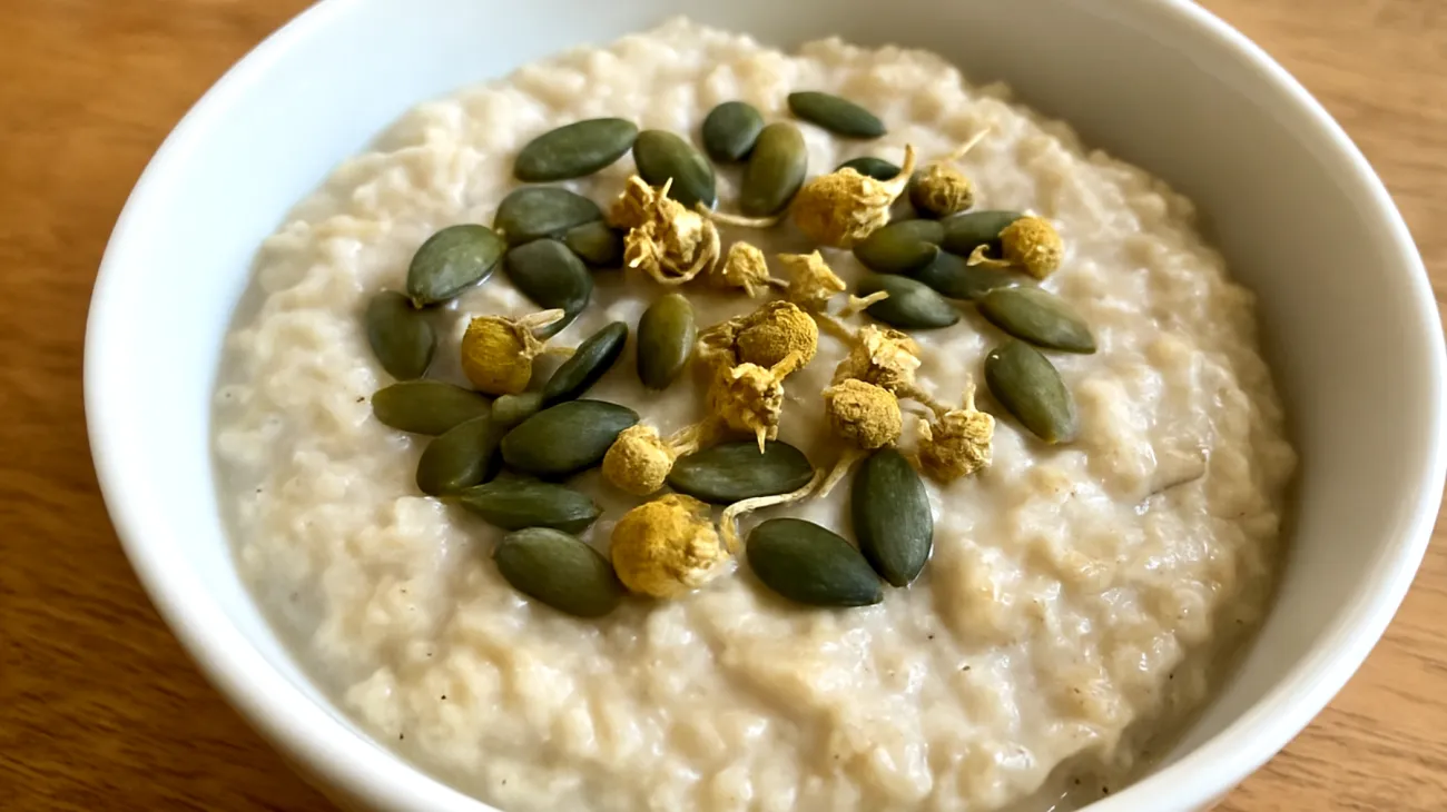 Porridge di avena con semi di zucca, magnesio e camomilla"