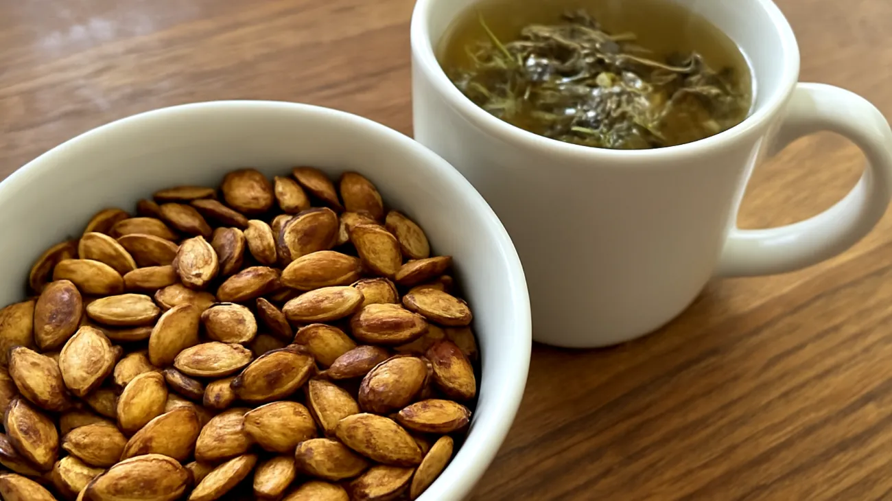 Semi di zucca tostati con tisana alla passiflora"