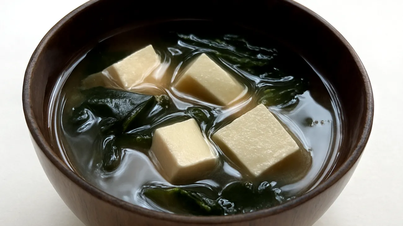 Zuppa di miso con wakame e tofu"