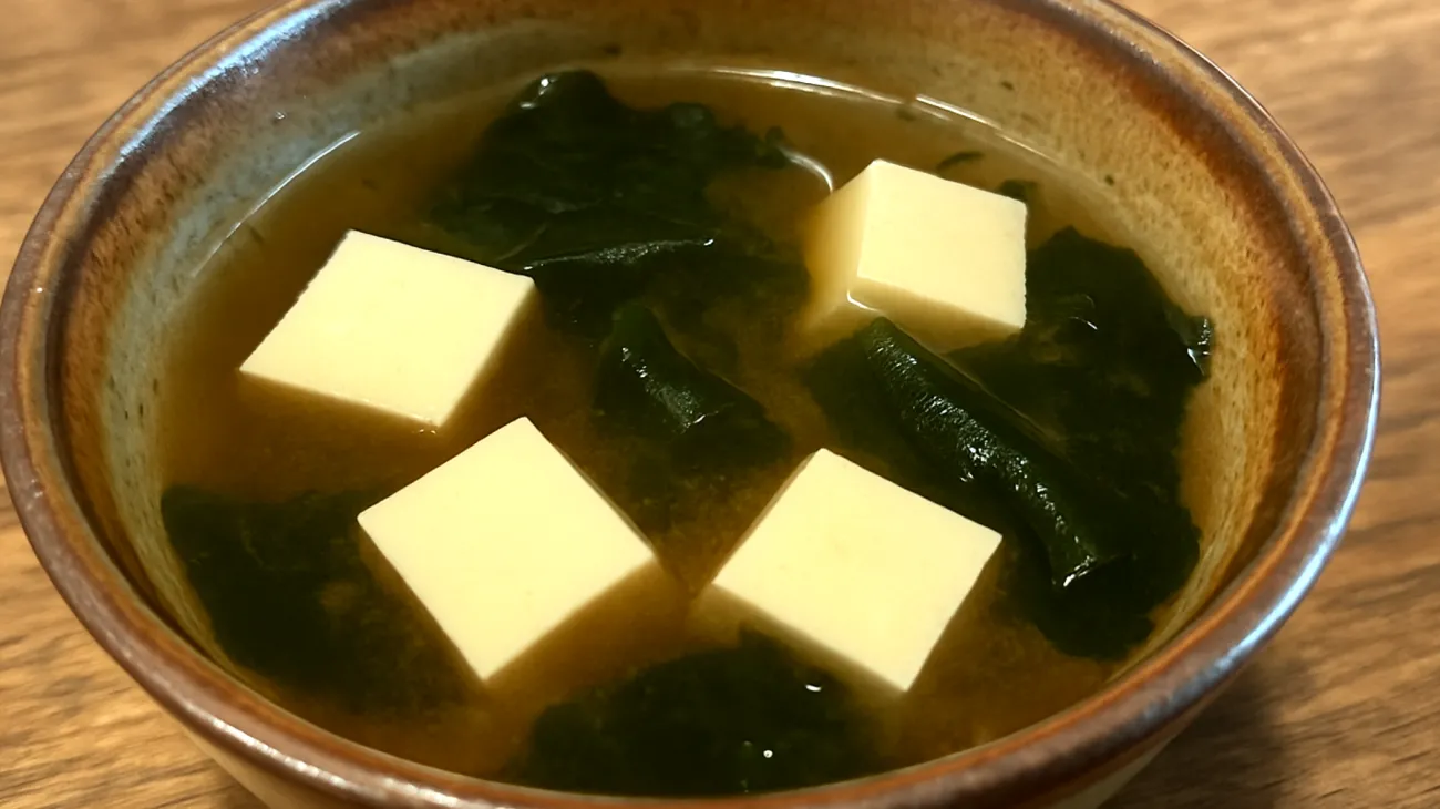 Zuppa di miso con wakame e tofu"