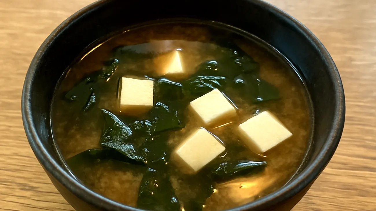 Zuppa di miso con wakame e tofu"