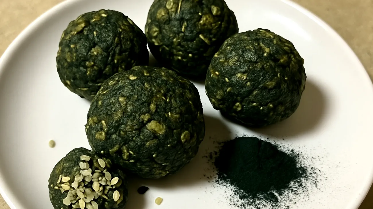 Bites di avena con spirulina e semi di canapa"
