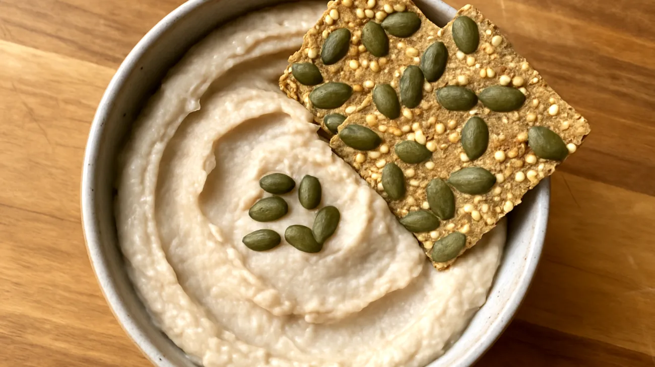 Crackers di semi di zucca e miglio con hummus di cannellini"