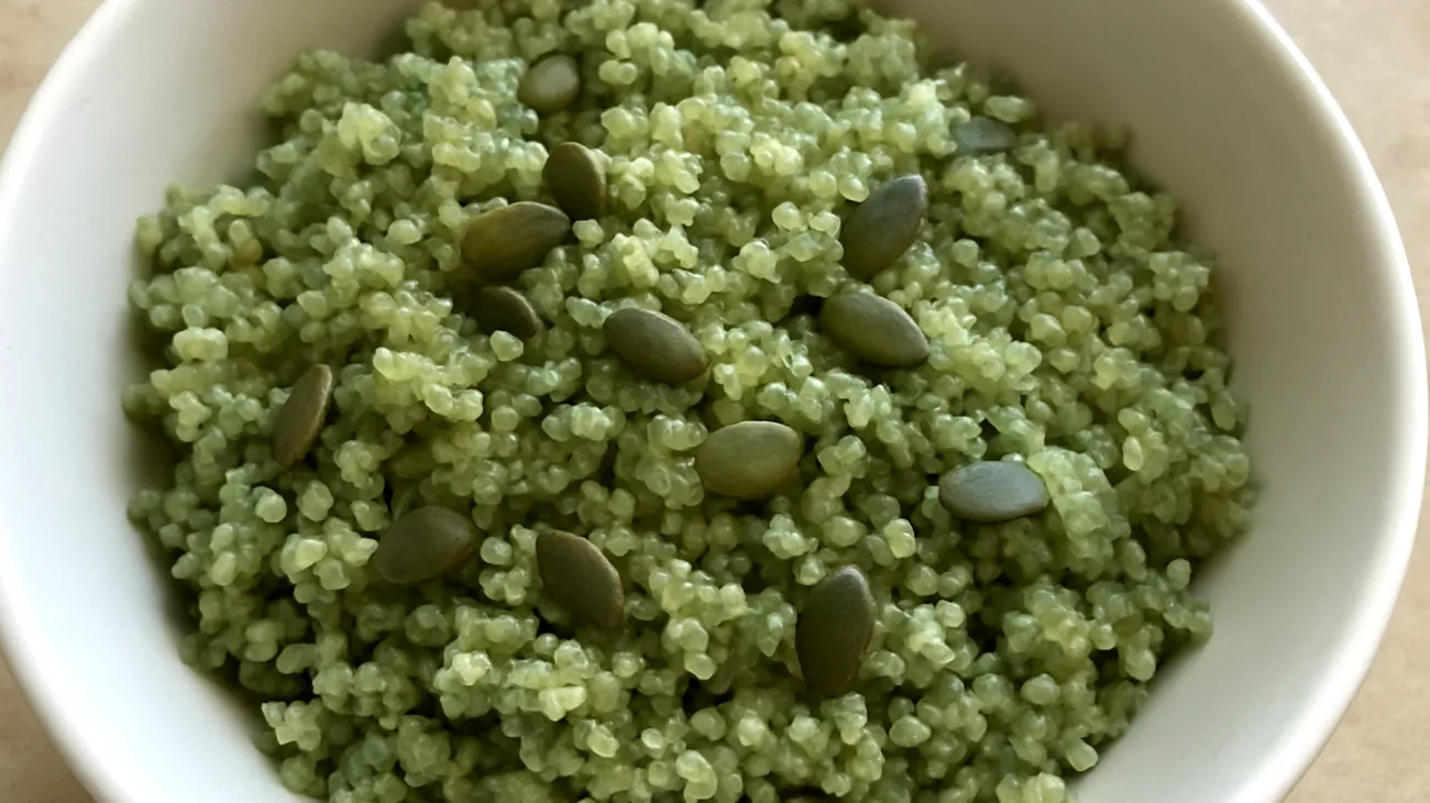 Quinoa con semi di zucca e spirulina"