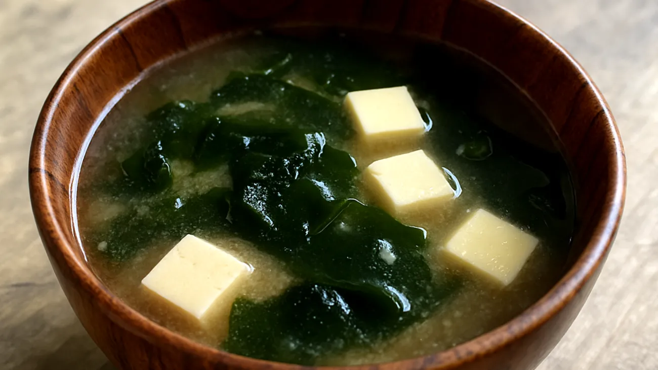 Zuppa di miso con wakame e tofu"